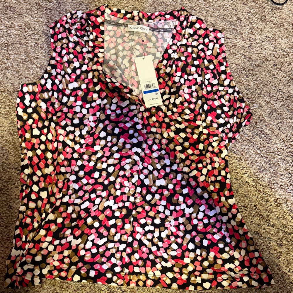 Calvin Klein Women's Multicolor Sleeveless Top size XL NWT